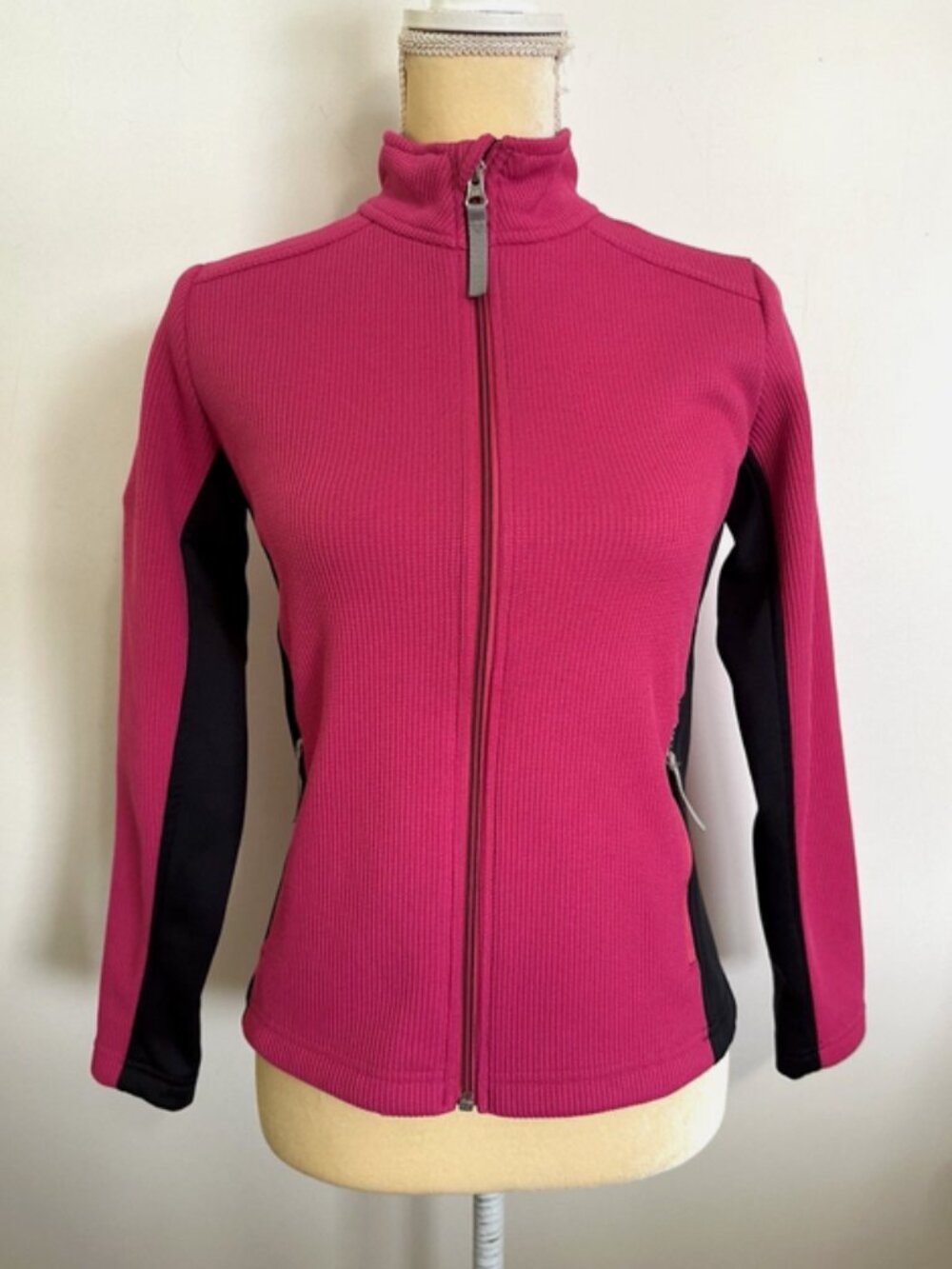 SPYDER Pink Knit Full Zip Sweater Jacket Size Large Aspen Snowmass 36" Bust